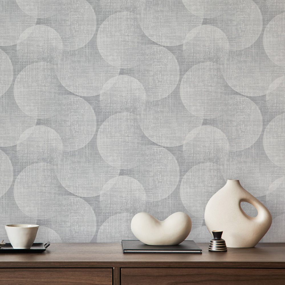 Belgravia Decor Zambaiti Parati Marrakech Large Orb Grey Wallpaper Image 1
