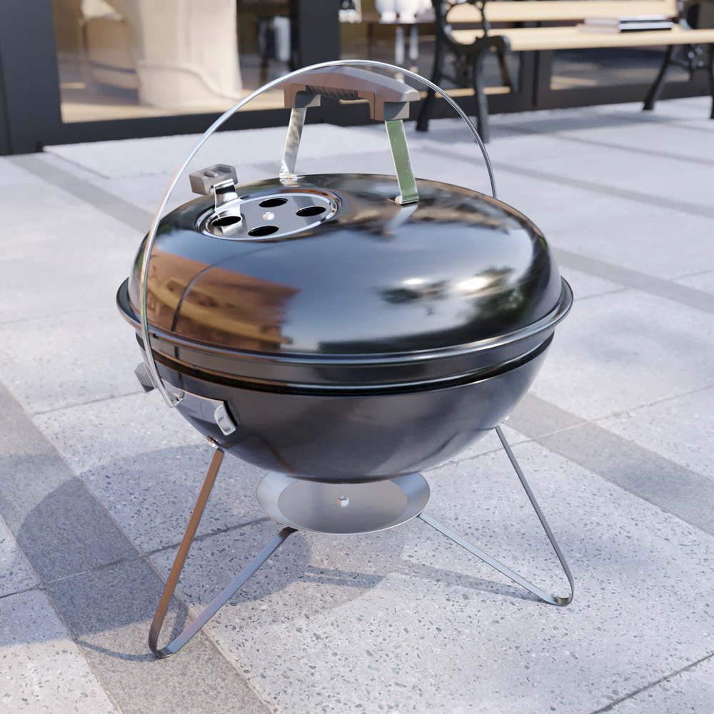 GARDEN VIDA Kansas Black Small Kettle Grill BBQ Image 2