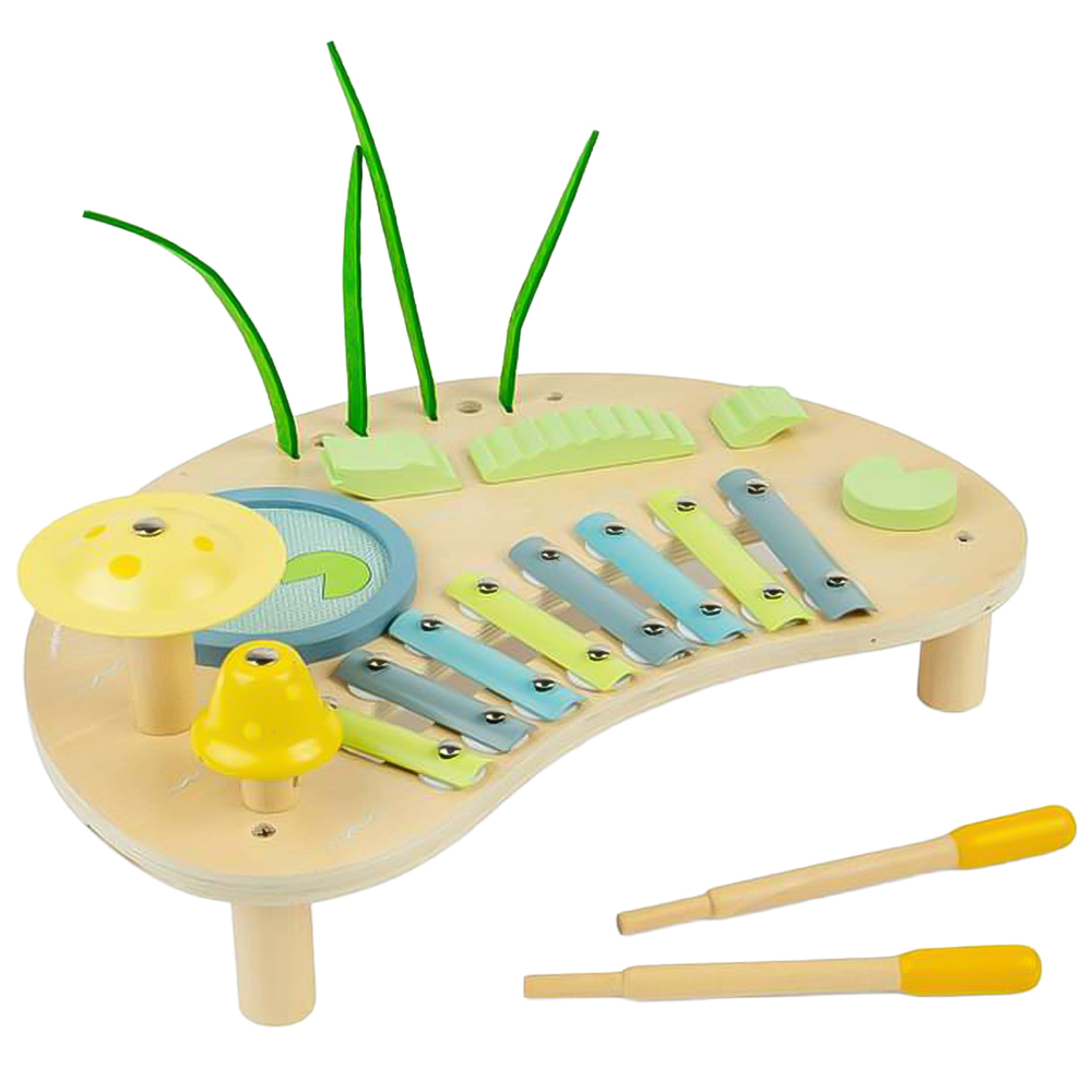 Bigjigs Toys Kids Wooden Jungle Music Bench Set Image 1