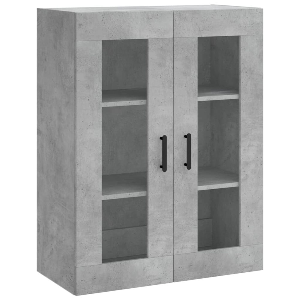 vidaXL 2 Glass Door 3 Shelf Concrete Grey Highboard Image 5