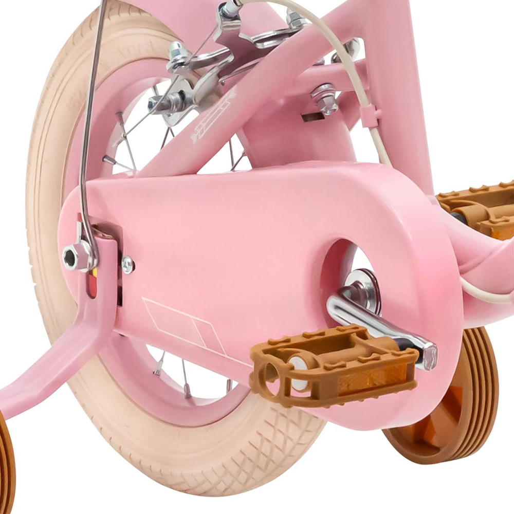 Huffy Vintage 12 inch Pink Kids Bike with Basket and Stabilisers Image 7