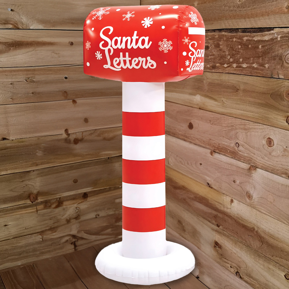 Samuel Alexander Red and White MailBox Inflatable Christmas Decoration 3.4ft Image 1
