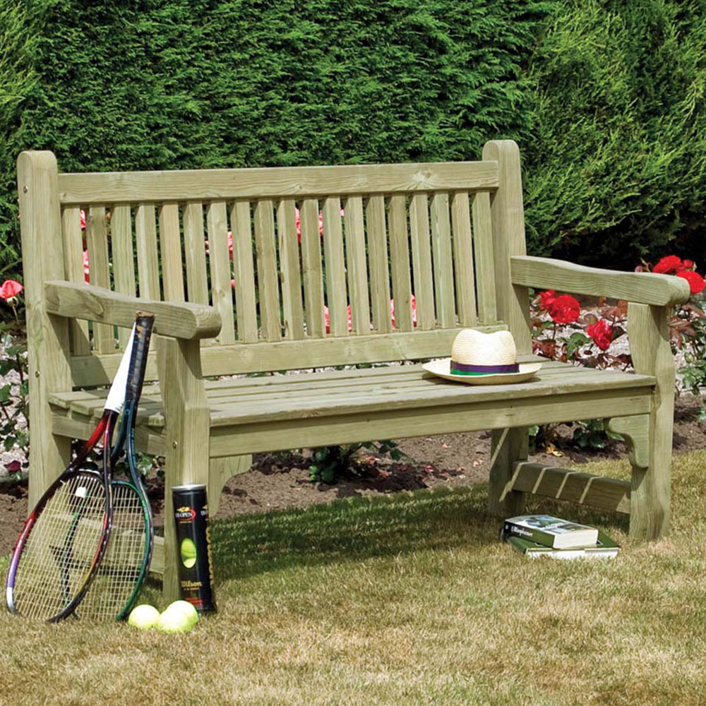 Rowlinson 3 Seater Softwood Bench Image 1