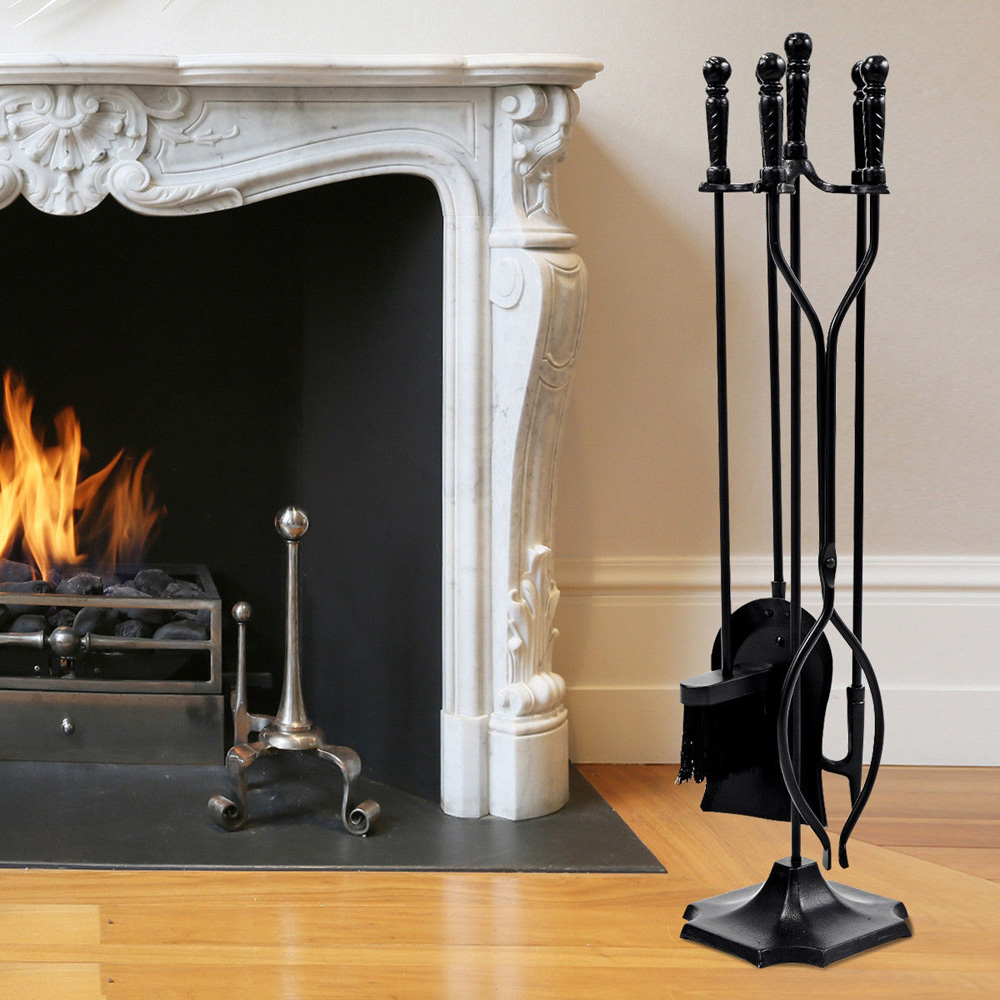 Costway 5 Piece Black Fire Companion Set Image 2