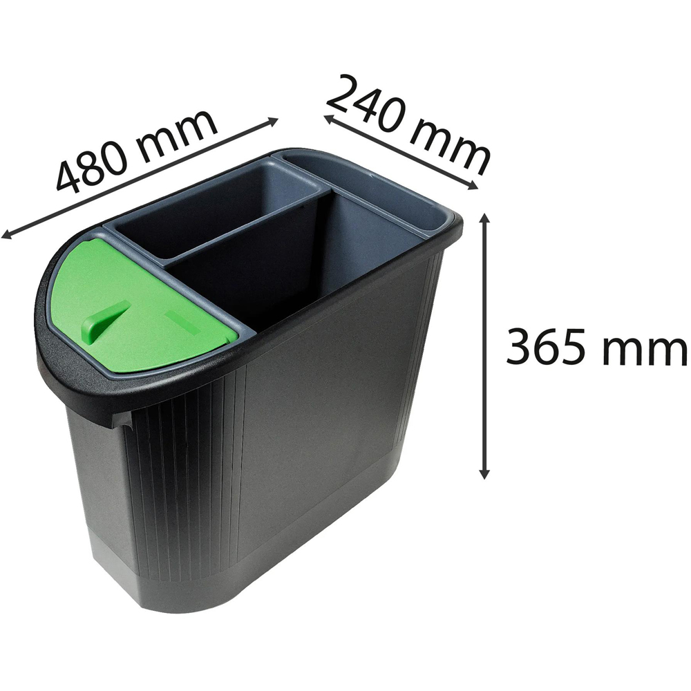 Exacompta Black and Grey Top Line Eco Waste Paper Bin 26L Image 7