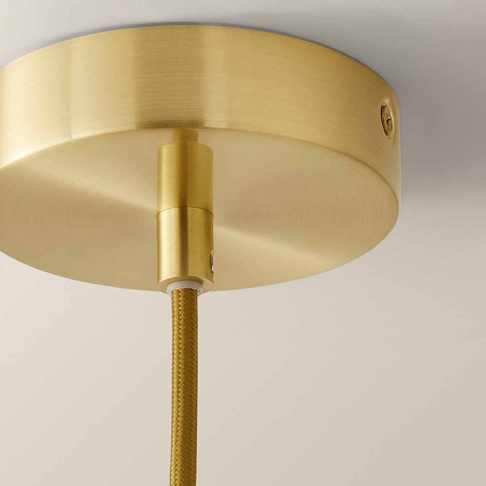 ValueLights Sookie Alabaster Glass Brushed Gold Capped LED Ceiling Pendant Light Image 4