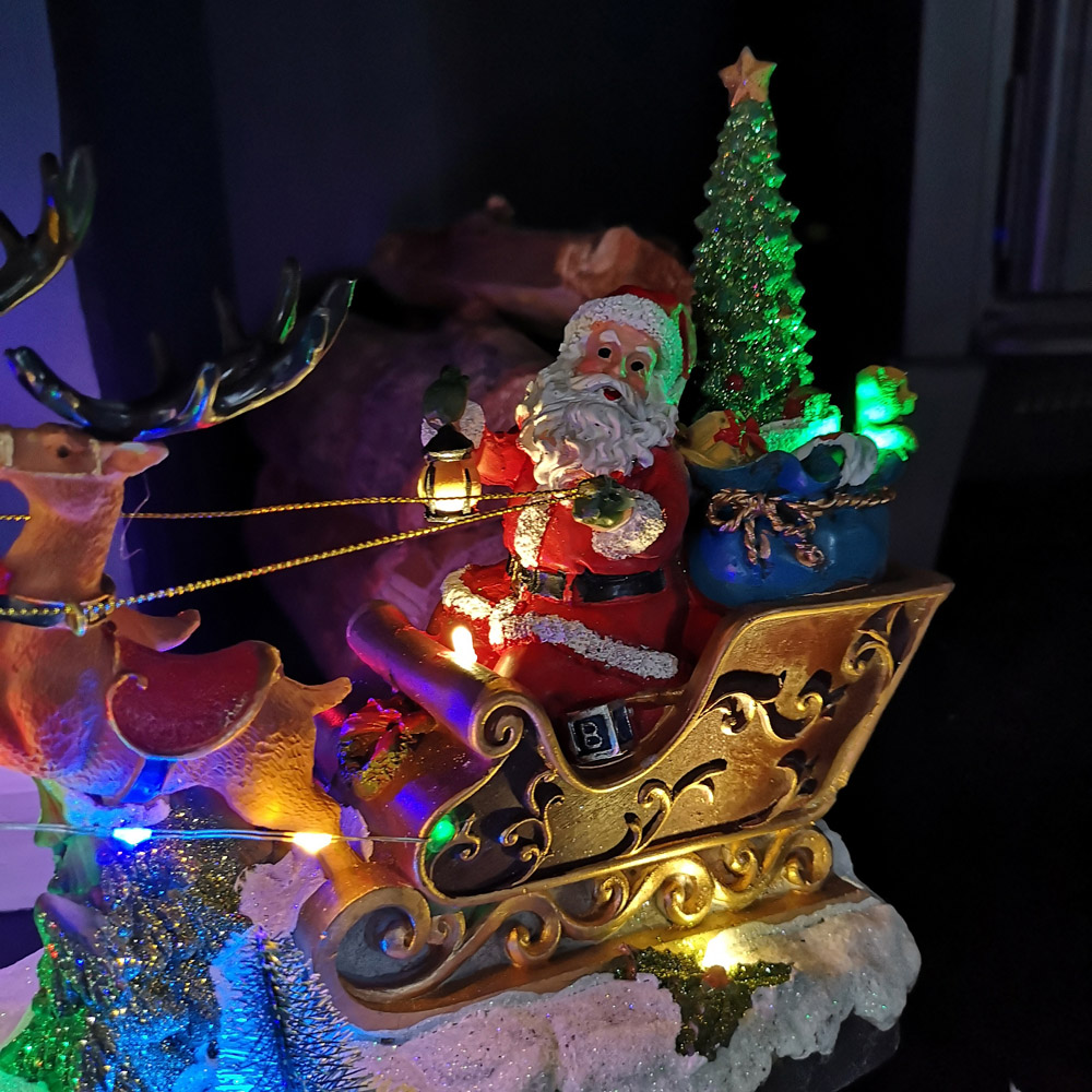 Samuel Alexander Santa Riding Sleigh Musical LED Christmas Decoration 35cm Image 3