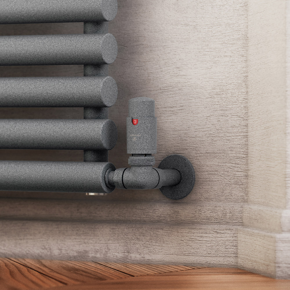Terma Vario Salt n Pepper Left Sided Vision 3 Axis Thermostatic Radiator Valve Set Image 6