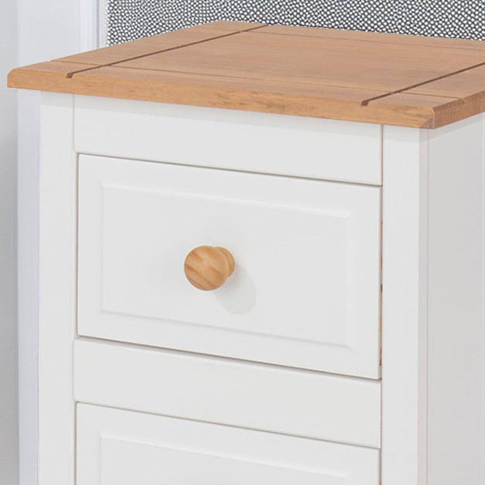 Capri 2 Drawer White Petite Bedside Table Image 5