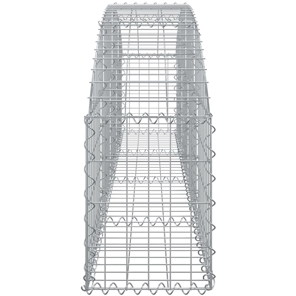 vidaXL Silver Galvanised Iron Arched Gabion Basket 200 x 30 x 40/60cm Image 3