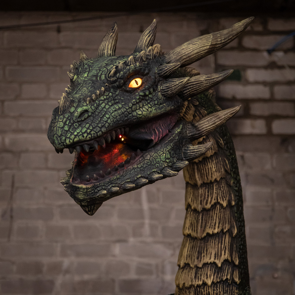 Samuel Alexander LED Dark Forest Dragon Halloween Animatronic Decoration 7ft Image 3