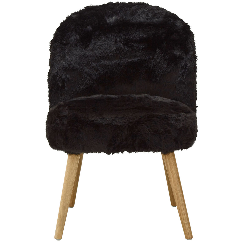 Premier Housewares Cabaret Black Fur Effect Chair Image 5