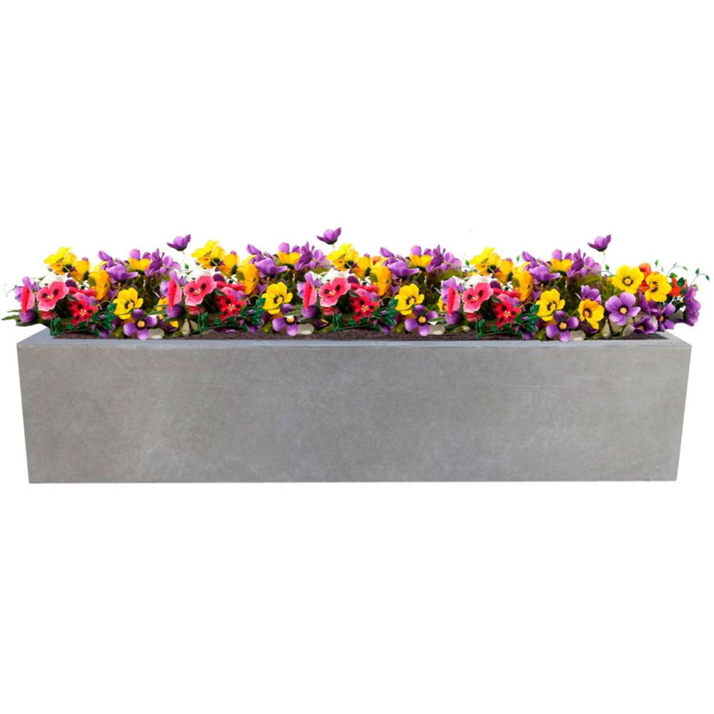wilko Window Flower Box Grey Light Concrete Outdoor Planter 17.5cm Image 3