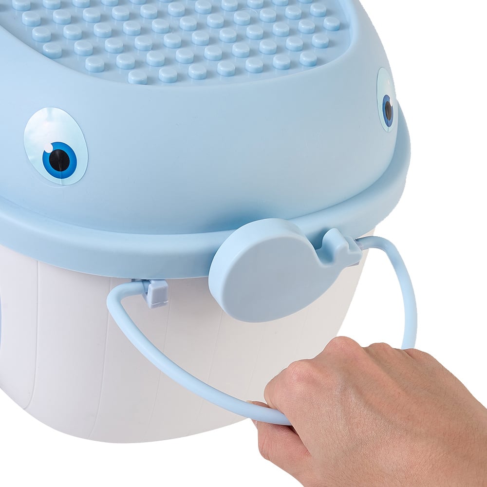 H&O Direct Blue Dolphin Rolling Plastic Toy Storage Box Image 4