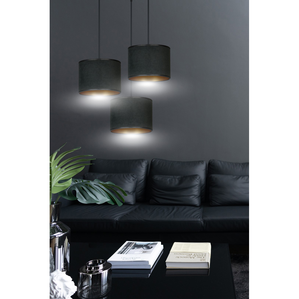 Emibig Hilde 3 Light Black E27 Ceiling Pendant Light Image 8