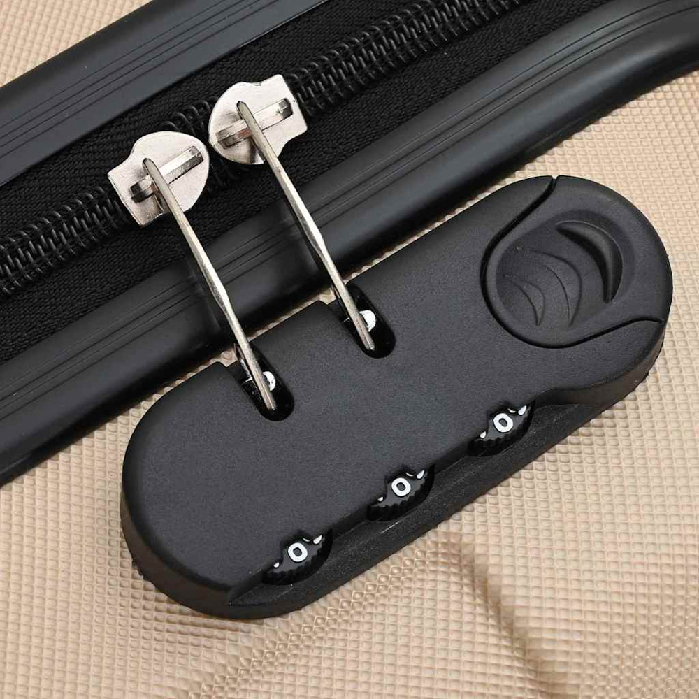 vidaXL Set of 3 Beige ABS Suitcases with Wheels Image 8