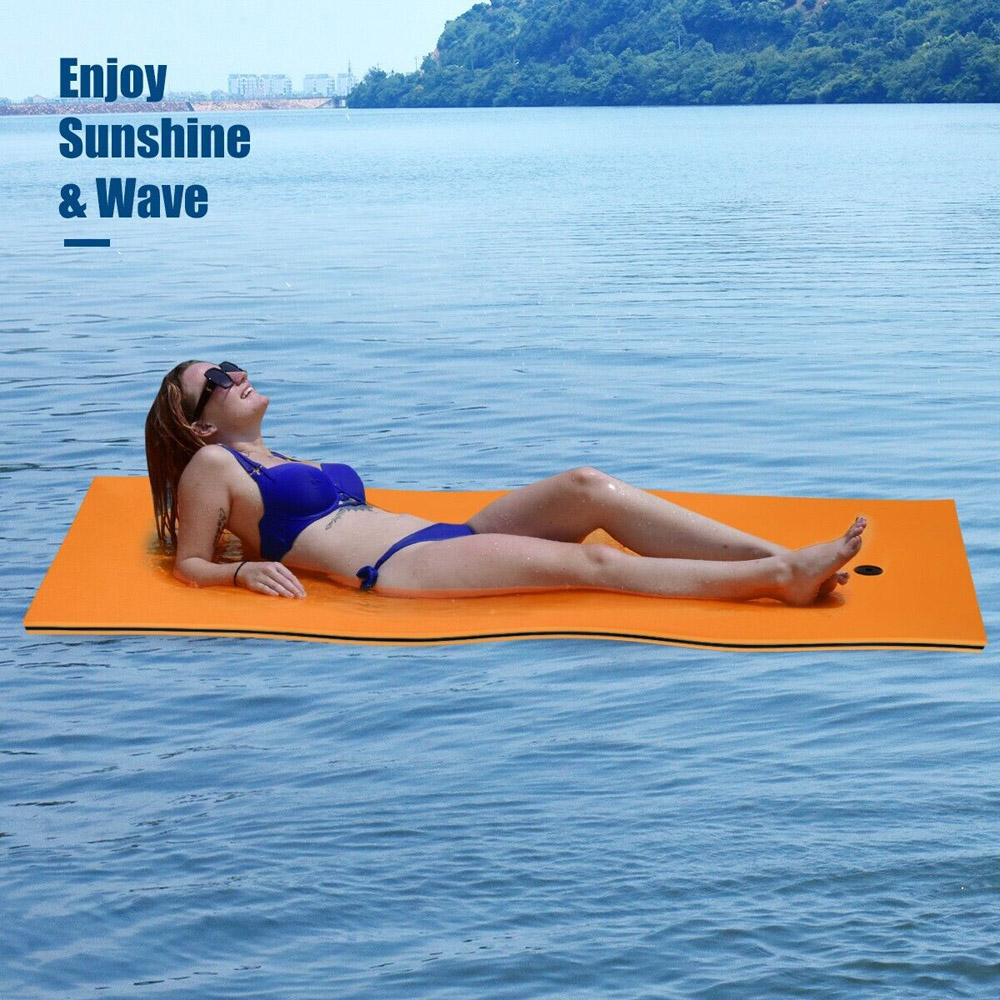 Costway Orange Floating Water Pad Mat Image 6