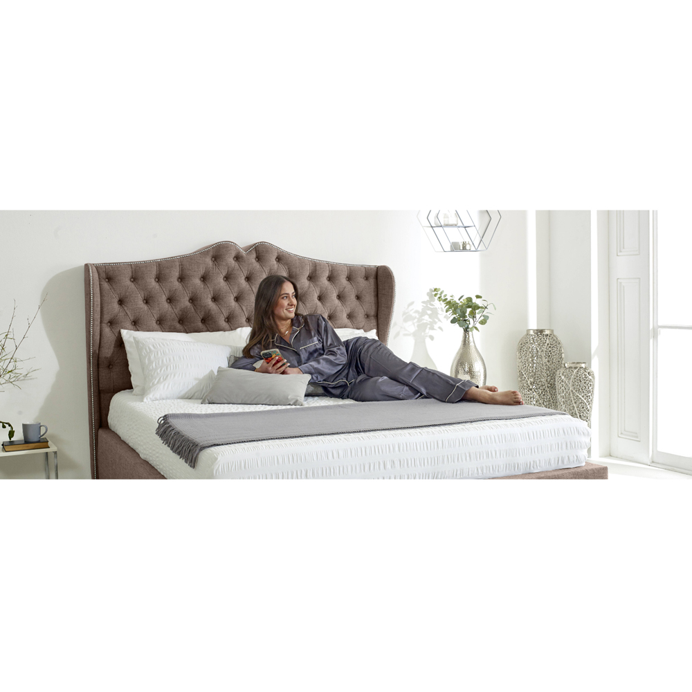 Eleganza Vanessa King Size Mineral Grampian Fabric Bed Frame with Headboard Image 6