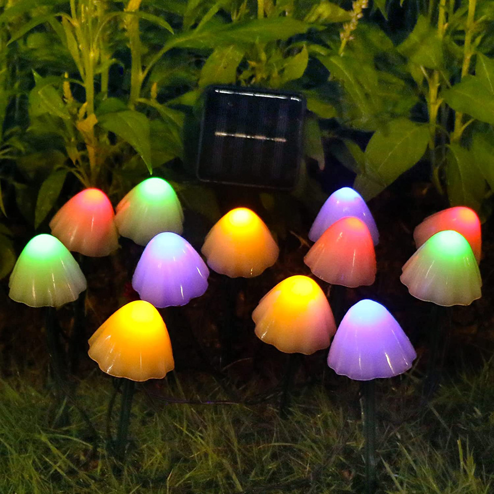 Avilo 10 Piece Solar Mushroom Garden Stake Light Image 4