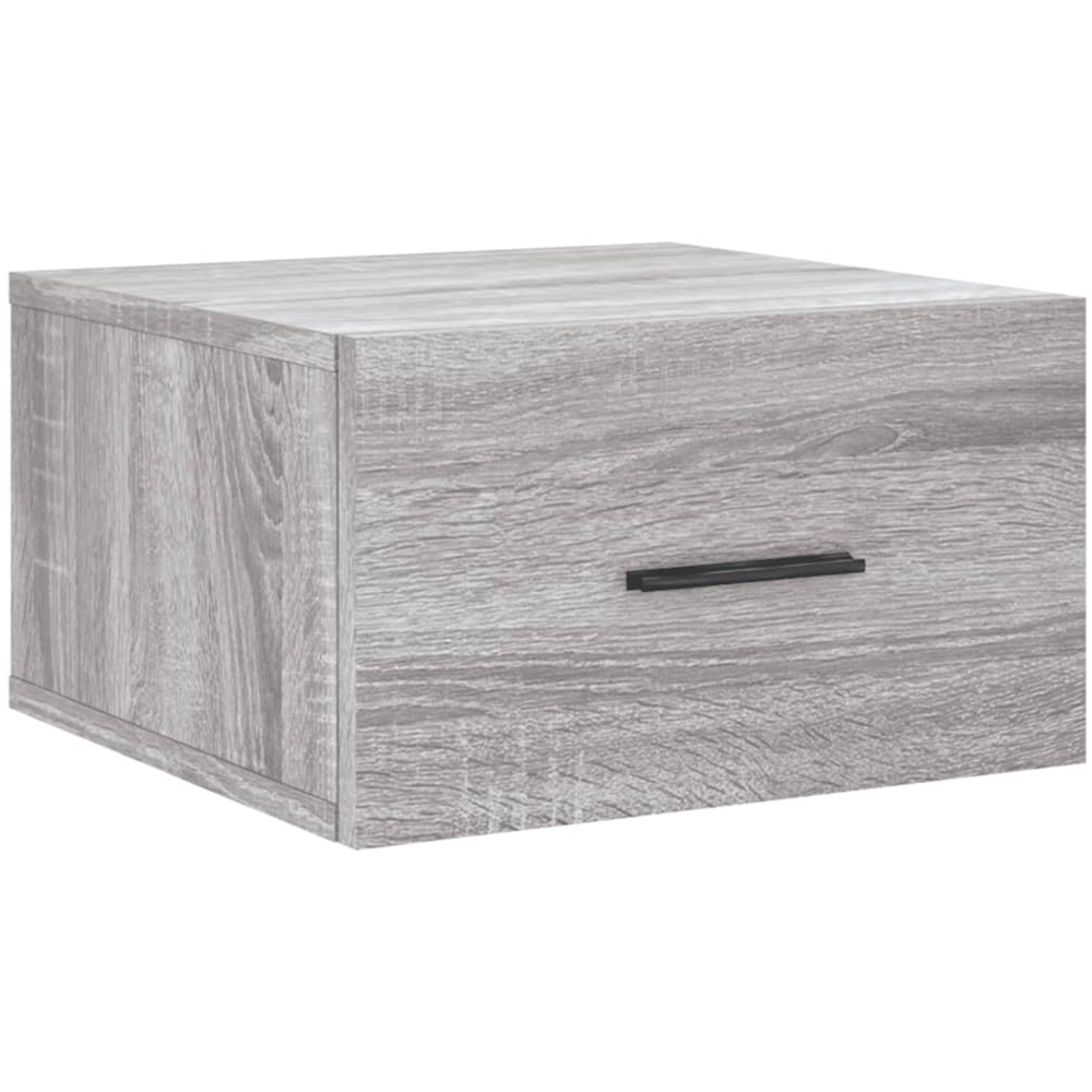 vidaXL Single Drawer Grey Sonoma Wall Mounted Bedside Cabinet Image 2