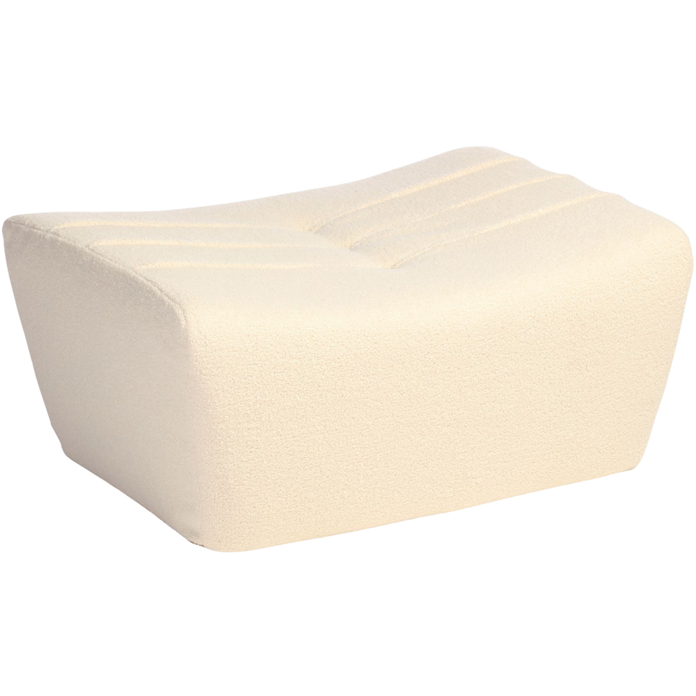 Desser Furniture Vanilla Boucle Fabric Cosy Pouffe Footstool Image 2
