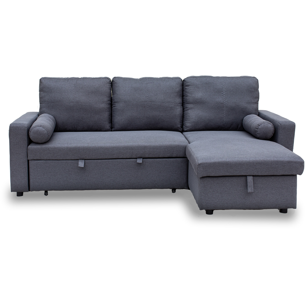 Indoor Living Manhattan 3 Seater Grey Chaise Sofa Bed Image 4