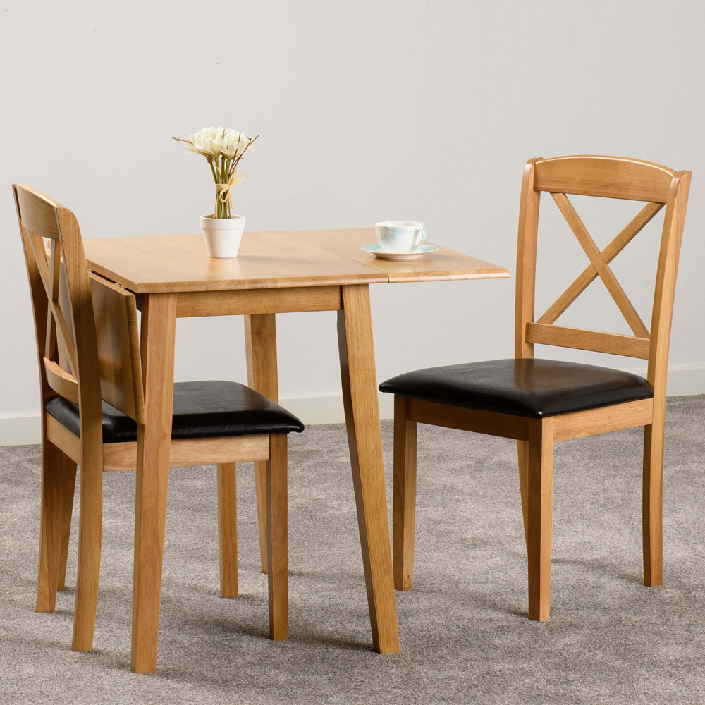 Seconique Mason Set of 2 Brown Oak Varnish Dining Chair Image 1
