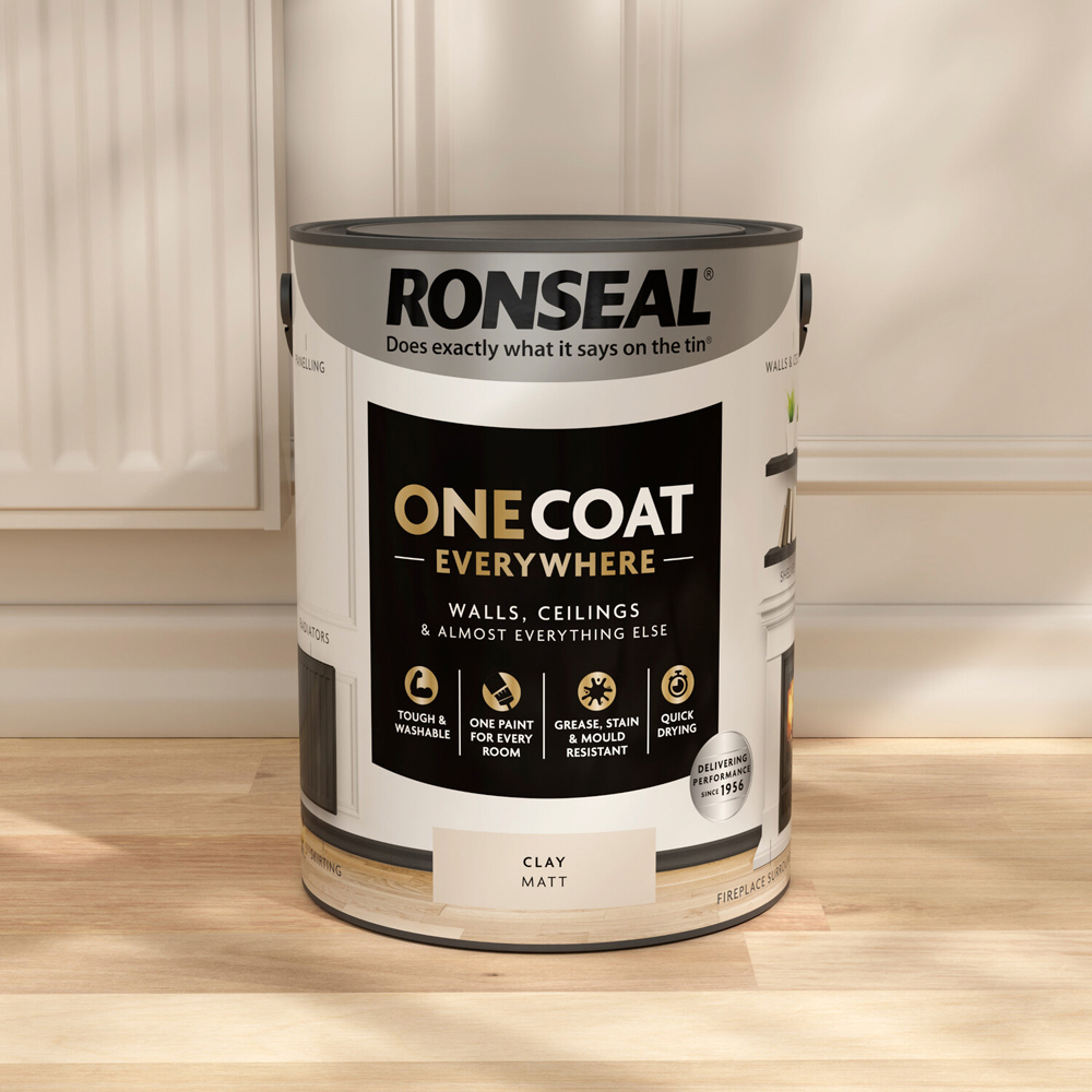 Ronseal One Coat Everywhere Interior Paint Clay 5l Image 5