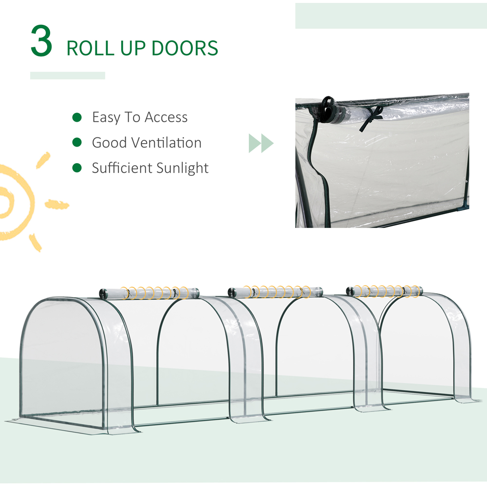 Outsunny Portable Long Tunnel 11.4 x 3.2ft Greenhouse Image 4