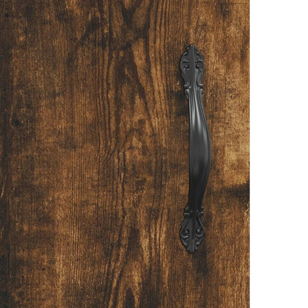 vidaXL Single Door 3 Shelf Smoked Oak Highboard Image 9