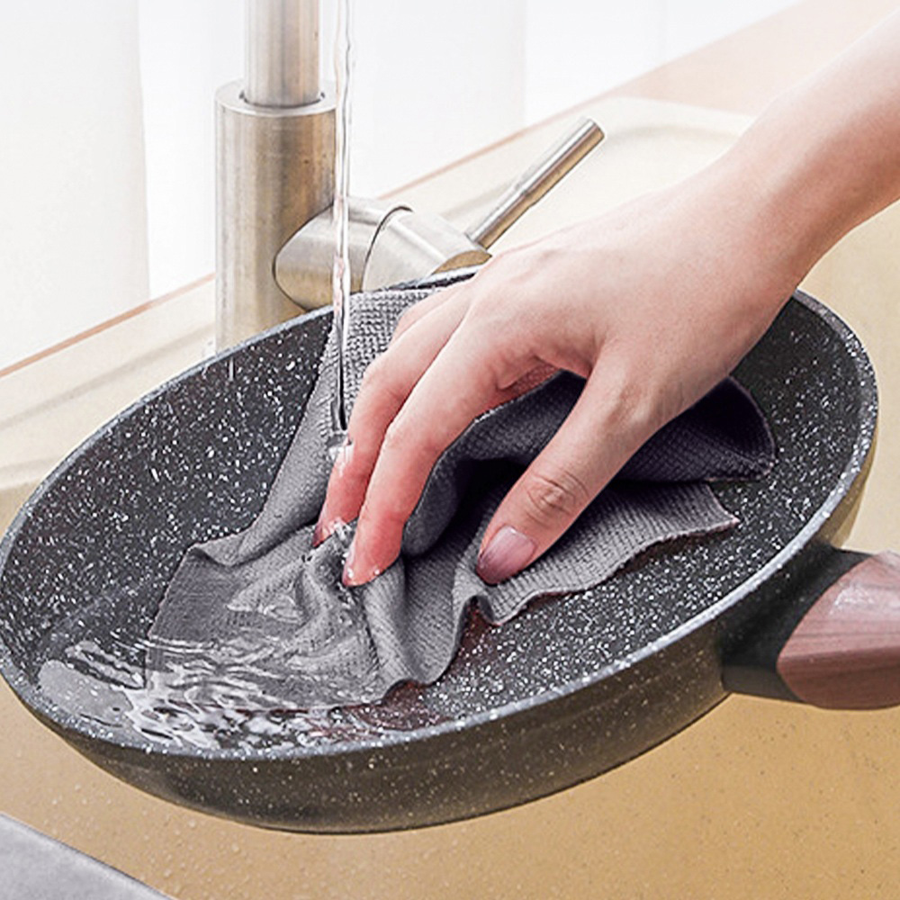 Living and Home Grey Multifunctional Reusable Microfibre Cloth Cleaning Towel 20 Pack Image 2
