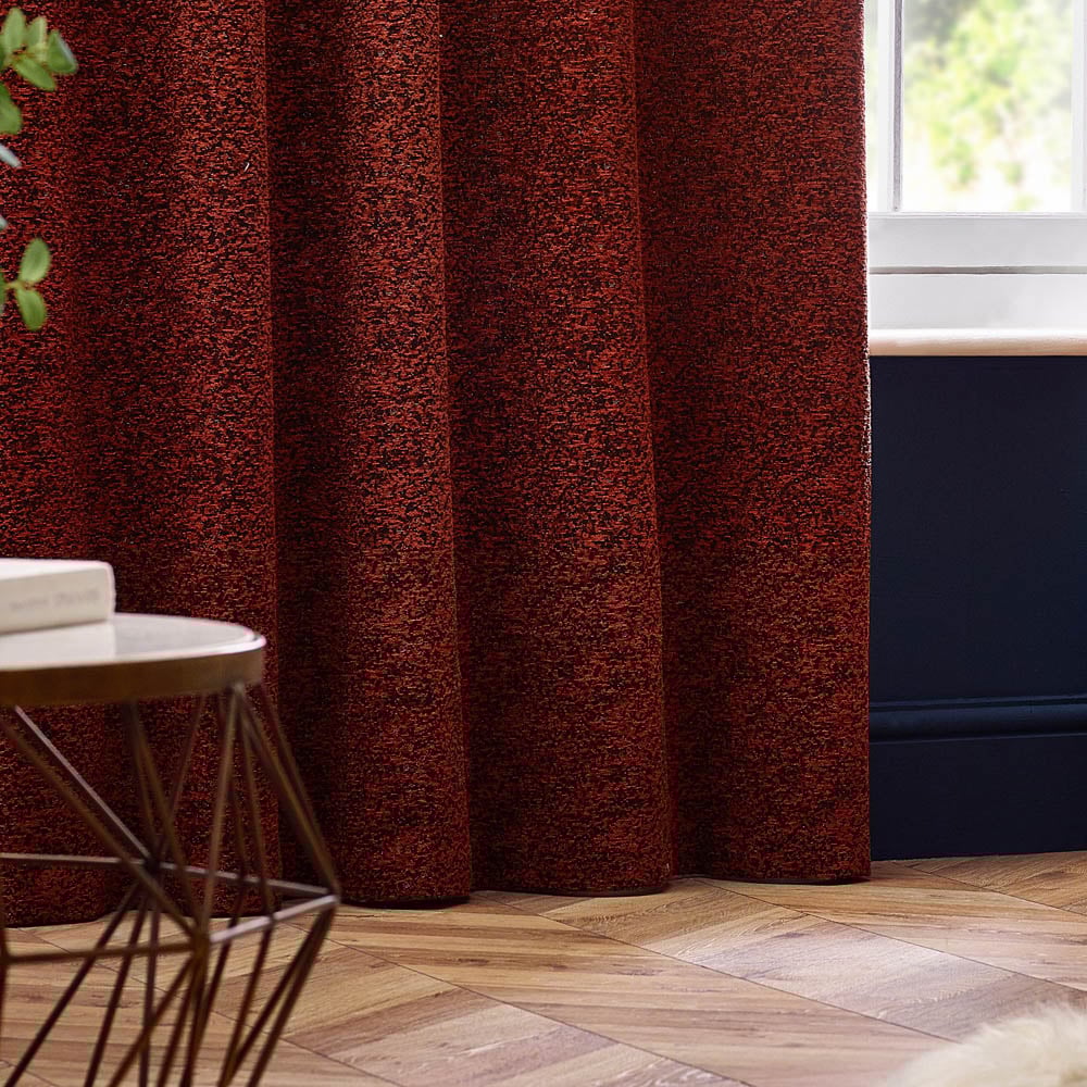 Paoletti Galaxy Copper Chenille Eyelet Curtain 117 x 183cm Image 4