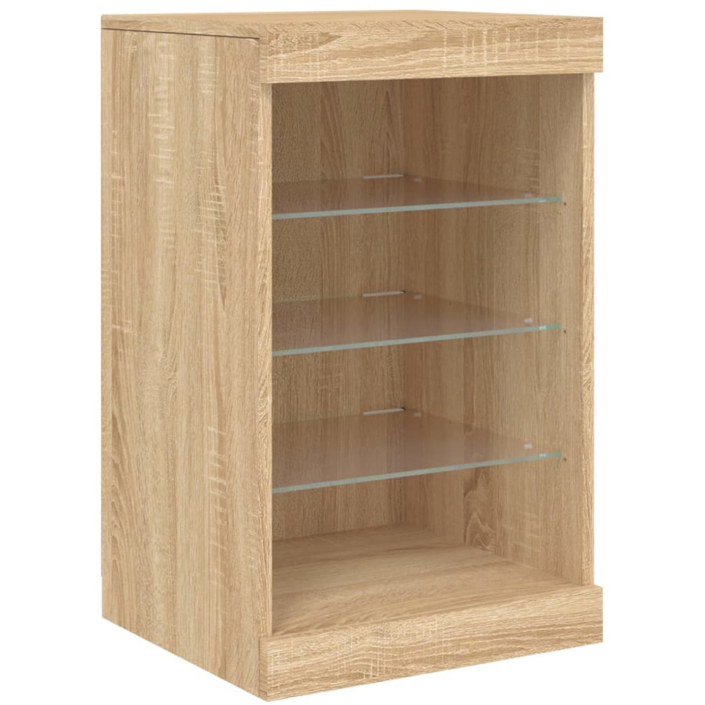 vidaXL 2 Door 8 Shelf Sonoma Oak Sideboard with LED Lights Image 9