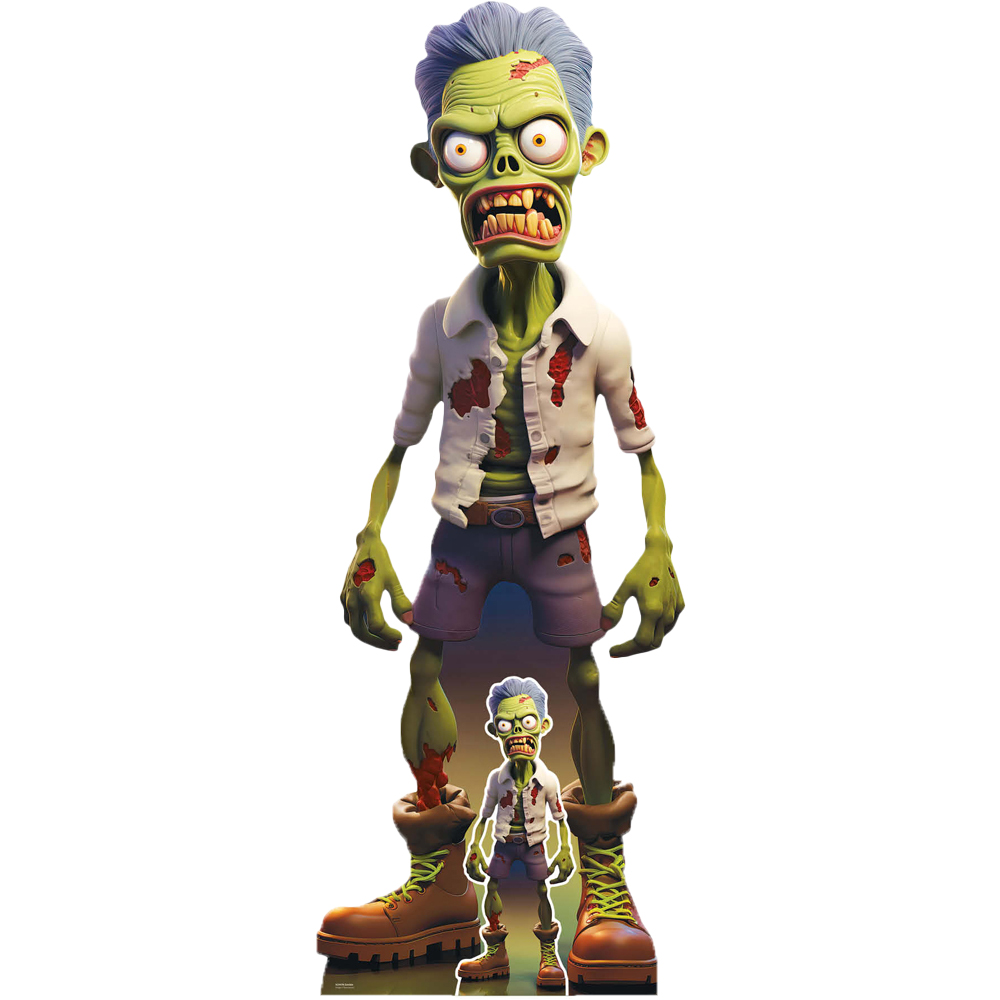 Star Cutouts Cartoon Zombie Cardboard Cutout 6ft Image 1