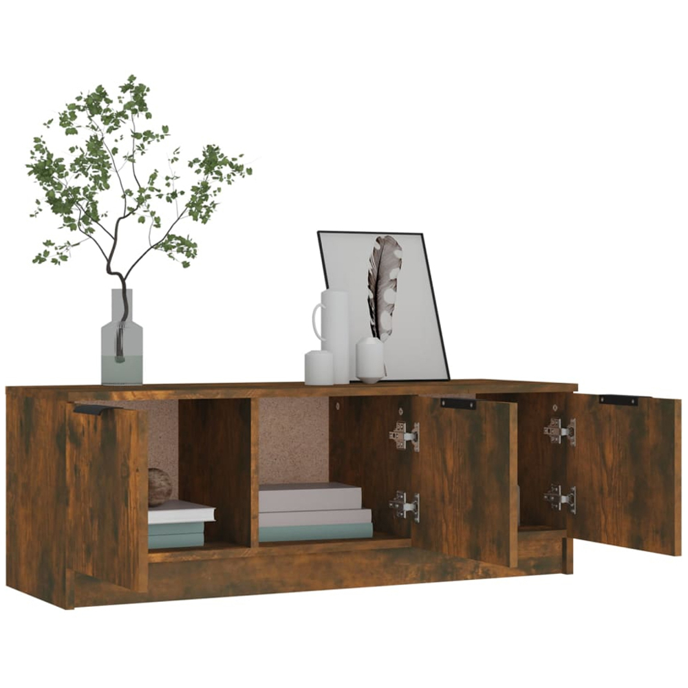 vidaXL 3 Door Smoked Oak TV Cabinet Image 4