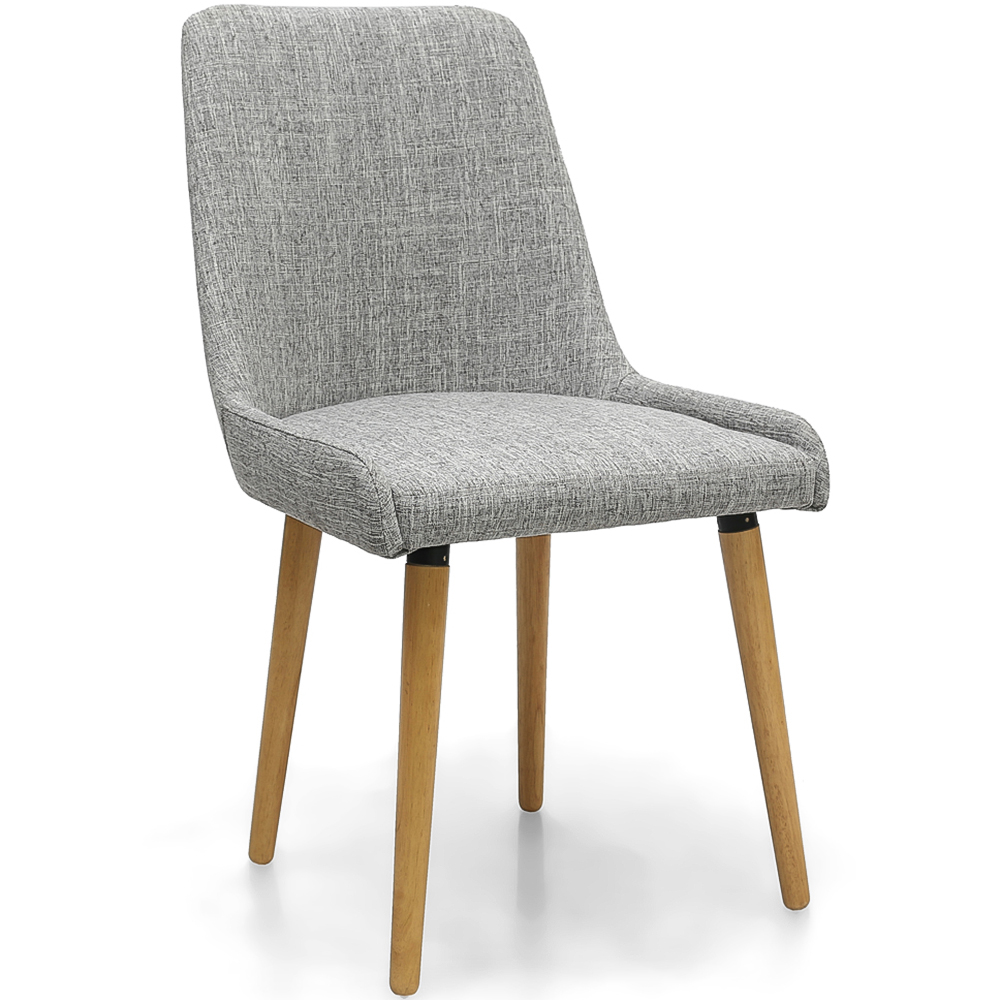 Capri Set of 2 Grey Flax Effect Weave Dining Chair Image 2