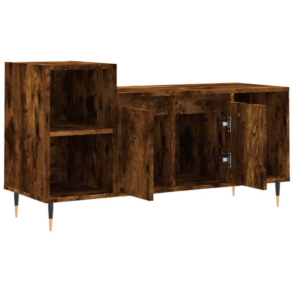 vidaXL 2 Door 3 Shelf Smoked Oak TV Cabinet Image 6
