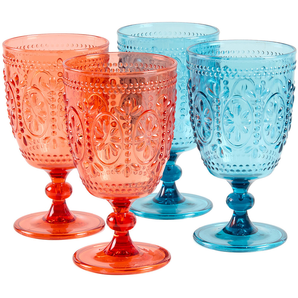 Set of 4 Casablanca Nights Boho Sun Vintage Wine Glasses Image 1