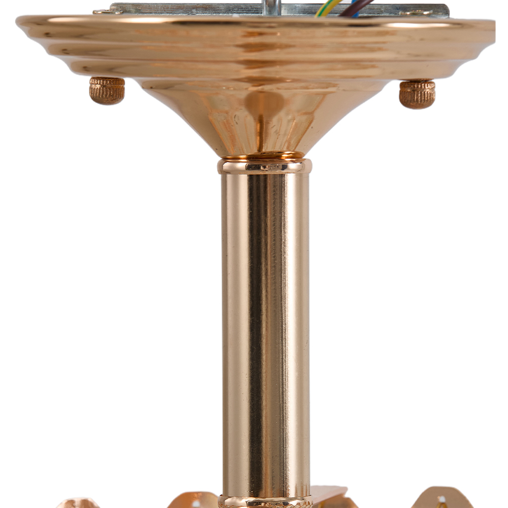 Living and Home Gold Iron Crystal E14 Pendant Light Image 7