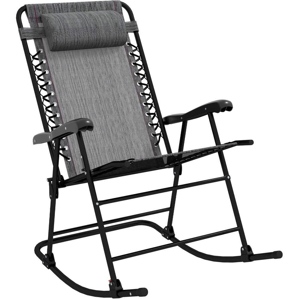 Outsunny Grey Zero Gravity Folding Rocking Chair Image 2