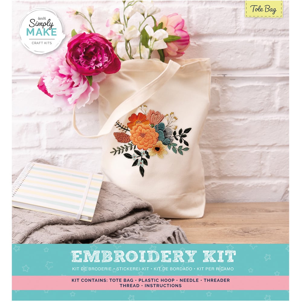 Simply Make White Embroidery Tote Bag Craft Kit Image