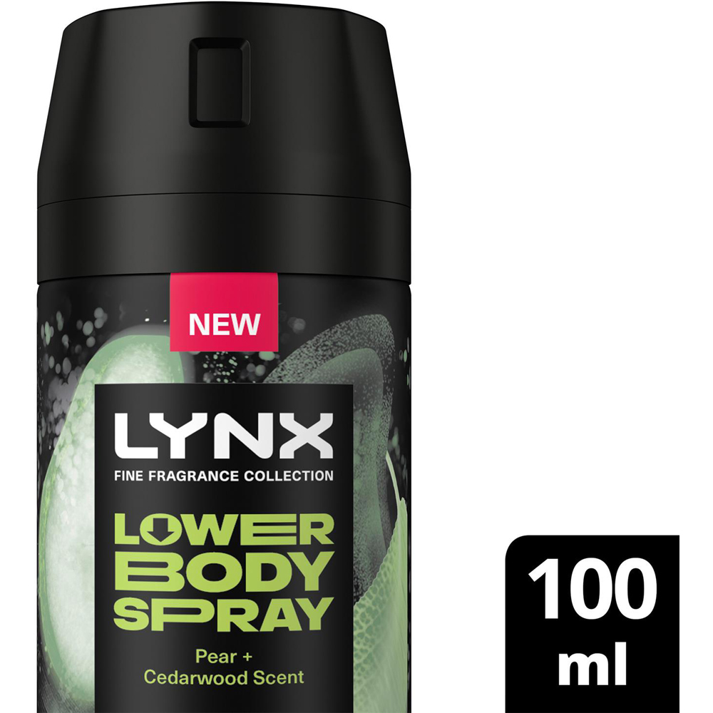Lynx Fine Fragrance Men's Pear and Cedarwood 72H Freshness Lower Body Spray 100ml 24 Pack Image 4
