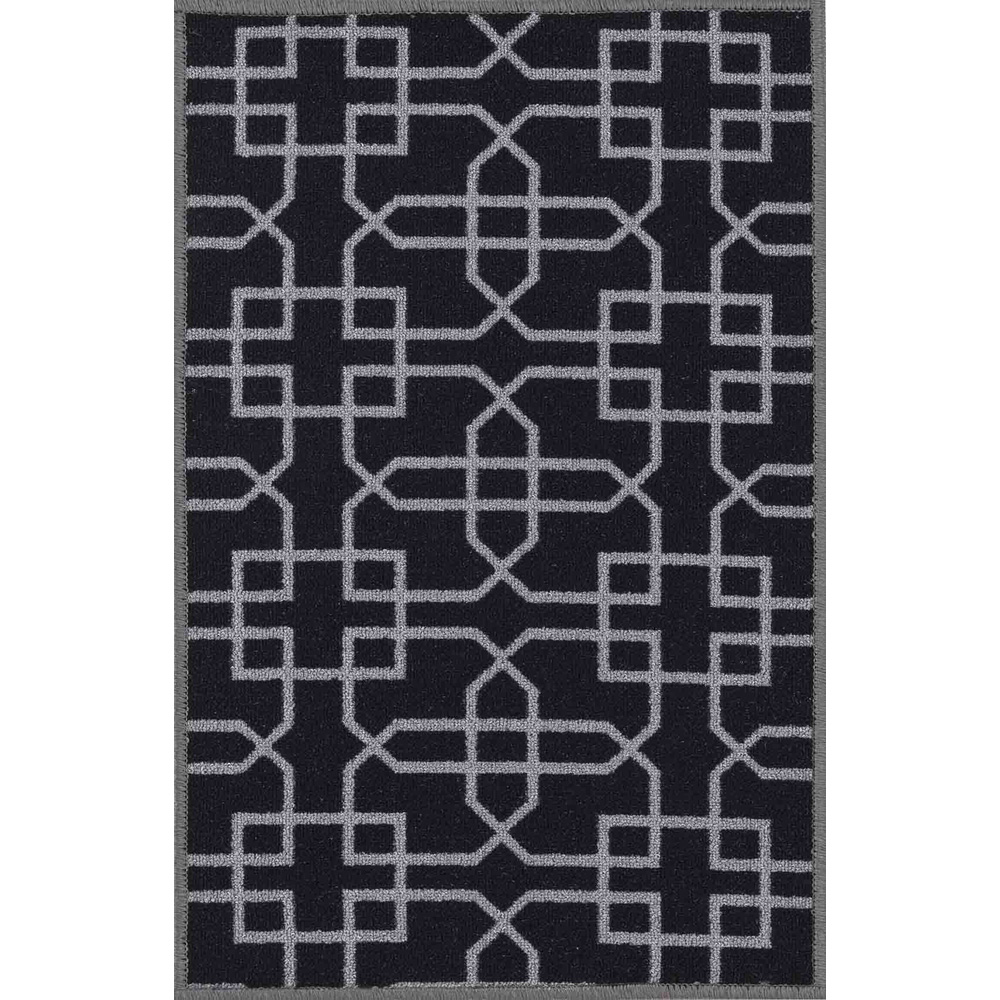 Desire Rugs Havana Black Cubed Trellis Anti Slip Door Mat 220 x 160cm Image 1