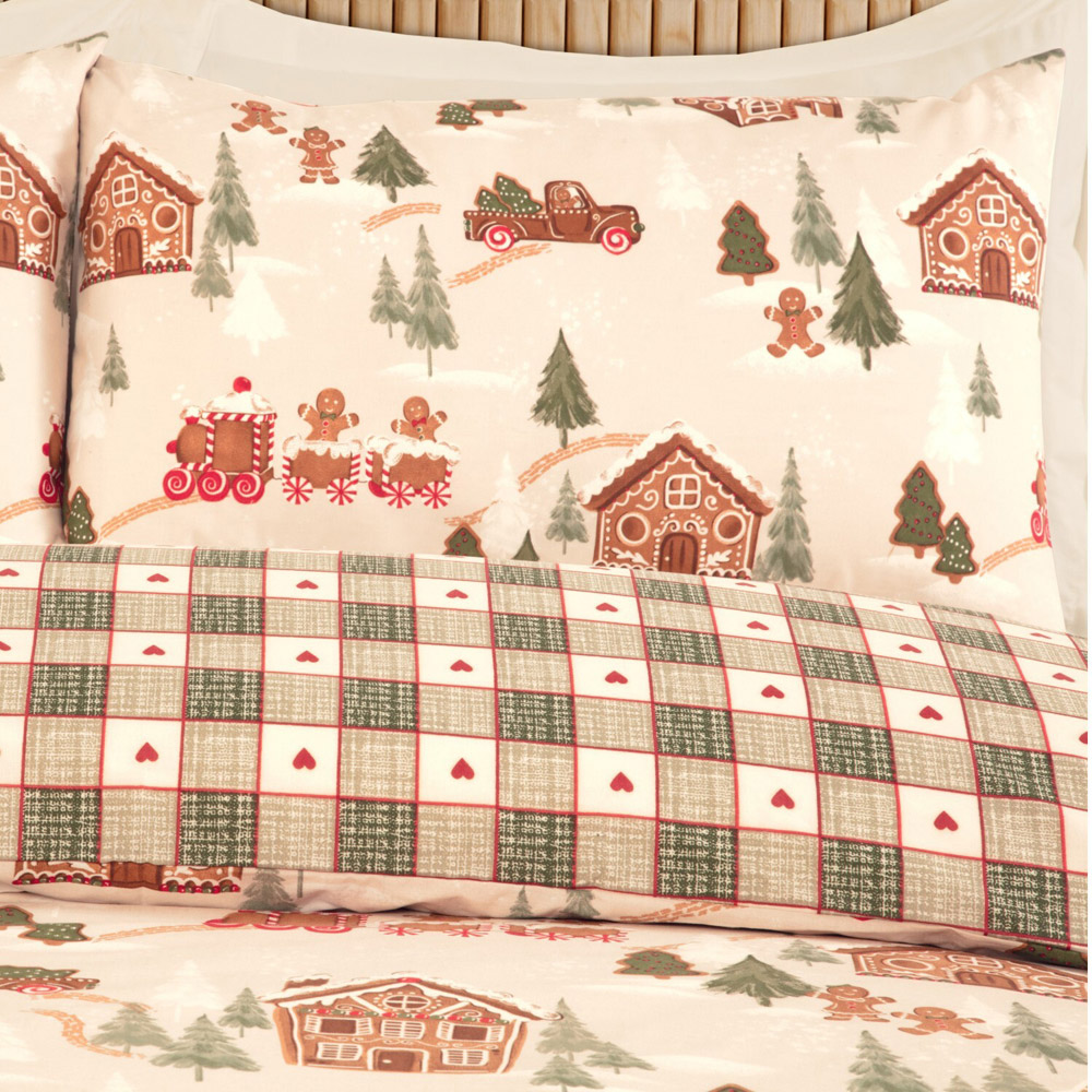 Gingerbread Town Duvet Set Natural Superking Image 3