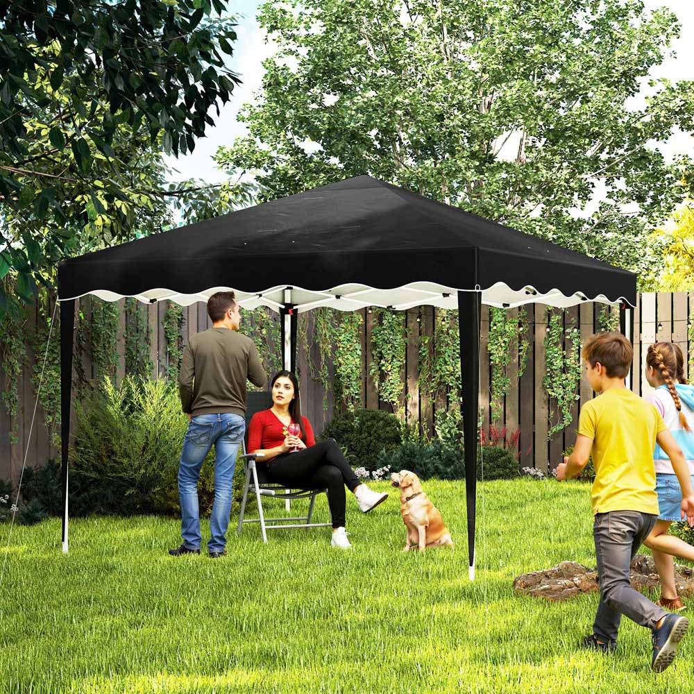 Outsunny 3 x 3m Black Pop Up Gazebo Marquee Tent with Carry Bag Image 4