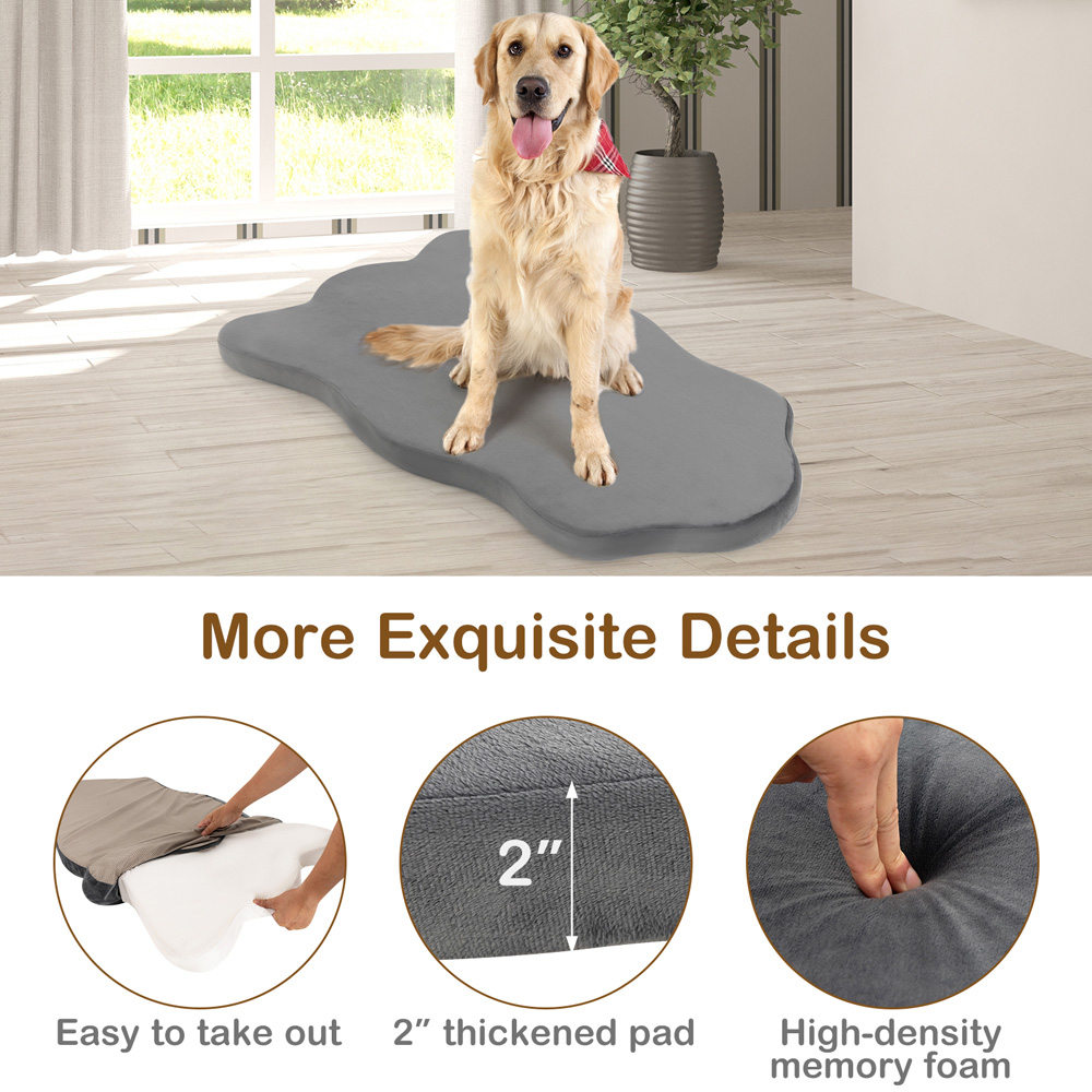 Costway Large Grey Dog Bed with Removable Cover Image 8