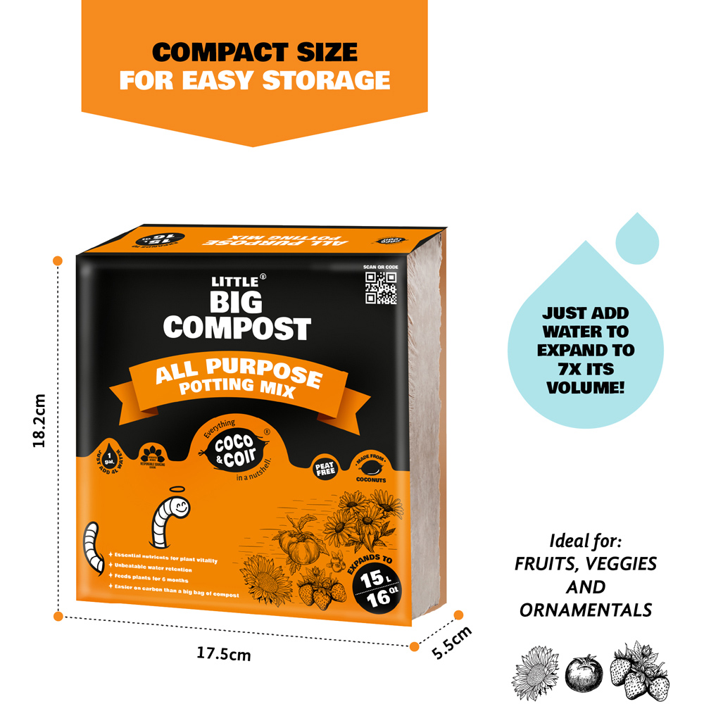 Coco & Coir Little Big Compost All Purpose Compost 15L Image 8
