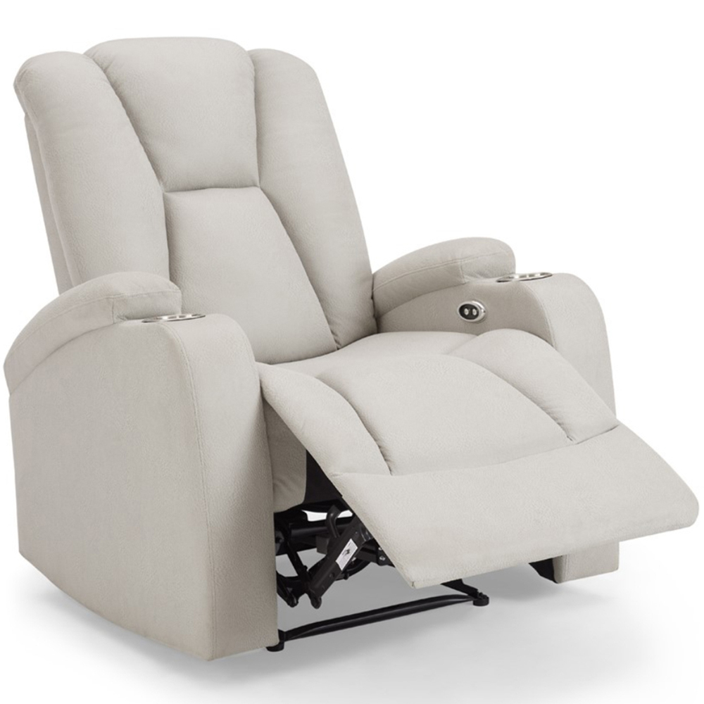 Home Detail Hannah Single Seater Light Grey Air Leather Electric Recliner Sofa Image 5