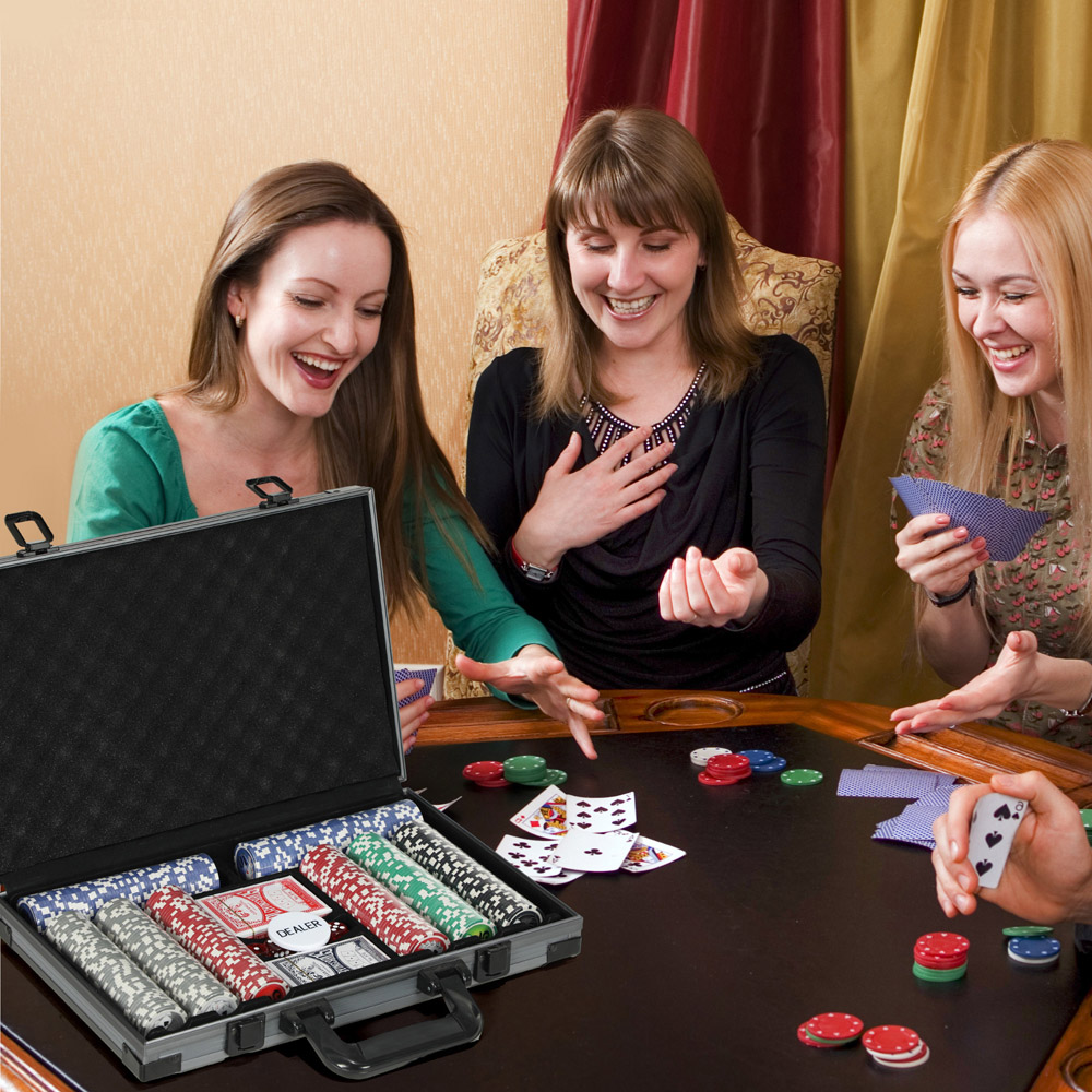 SPORTNOW 400 Piece Texas Holdem Poker Chips Set with Case and Mat Image 4