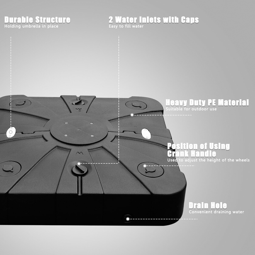 Costway 4 Wheel Parasol Base with Removable Cross Base Image 7